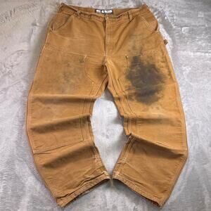 Distressed Carhartt B01 Double Knee Work Pants Men’s 38x32 Brown Duck Canvas